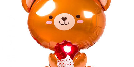 Folija balon medvjedić s ružom - 51 × 48 cm