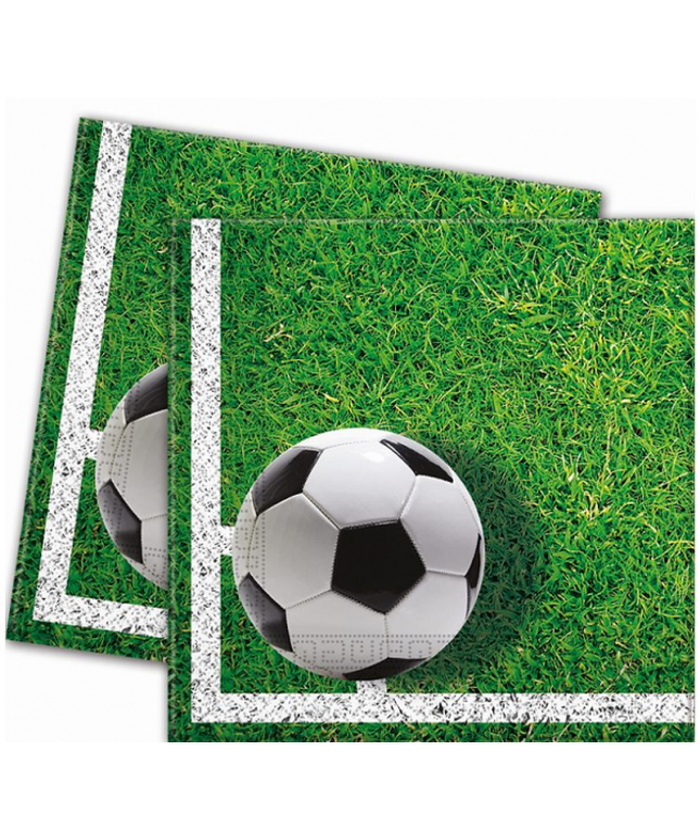 Nogometne papirnate salvete zeleno-bijele pruge, 33x33 cm