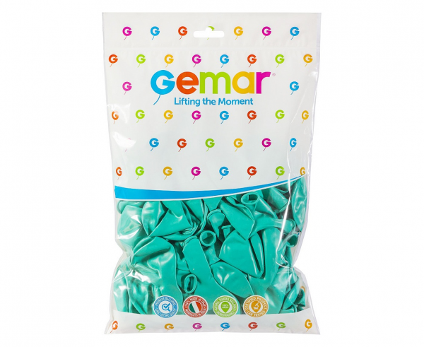 Pastel tirkizno zeleni baloni 30 cm Gemar set 10 komada lateks