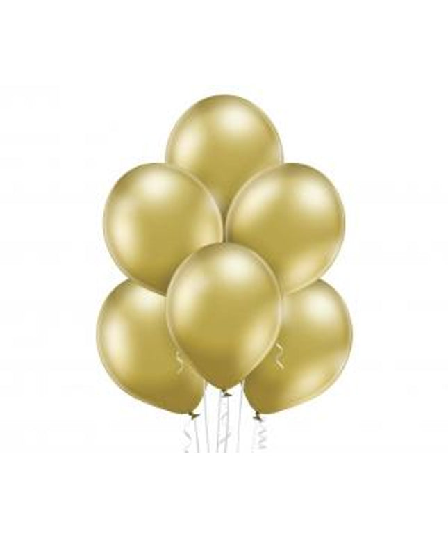 Metalik sjajni zlatni lateks baloni 30 cm - 10 kom
