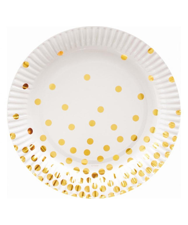 Papirnati tanjuri Gold Bottles, bijeli, 18 cm, 6 kom