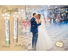 Konfeti top pneumatski Srca, bijela- 40 cm