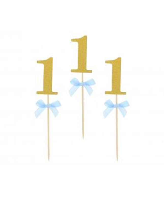 Svjećice "1st Birthday" plave - 10 kom
