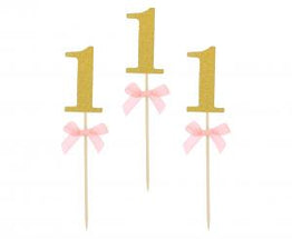 Svjećice "1st Birthday" roza - 10 kom