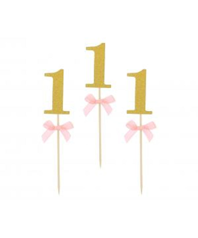 Svjećice "1st Birthday" roza - 10 kom