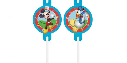 Papirnate slamke Mickey Rock the House s medaljonom - 4 kom