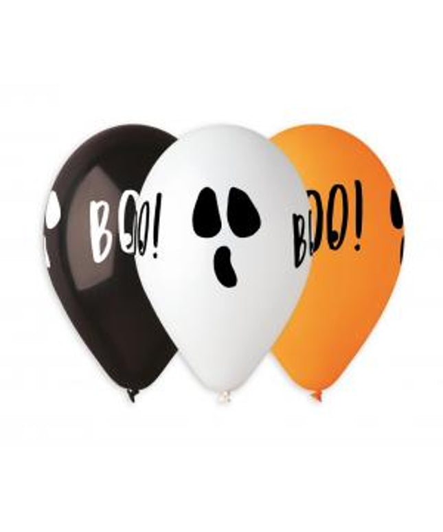 Pastel baloni Halloween Boo, 30 cm - 5 kom