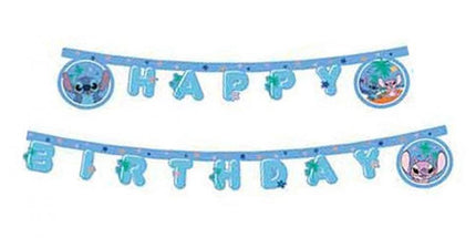 Baner natpis  Stitch & Angel  "Happy Birthday"
