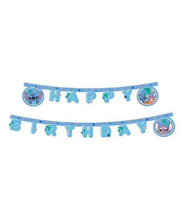 Baner natpis  Stitch & Angel  "Happy Birthday"