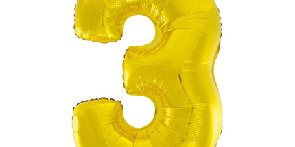 Zlatni folija balon broj 3, 92 cm – Beauty & Charm