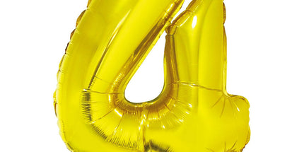 Balon za rojstni dan številka 4, zlata barva, 92cm - Mojbalon