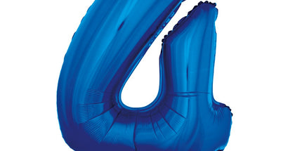 Plavi folijski balon broj 4 – 92 cm, Smart kolekcija