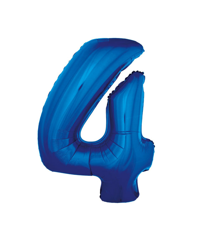 Plavi folijski balon broj 4 – 92 cm, Smart kolekcija