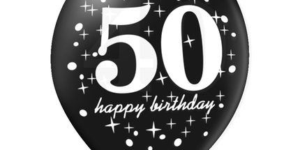 Set latex balona 50. rođendan – crni i zlatni, 6 kom