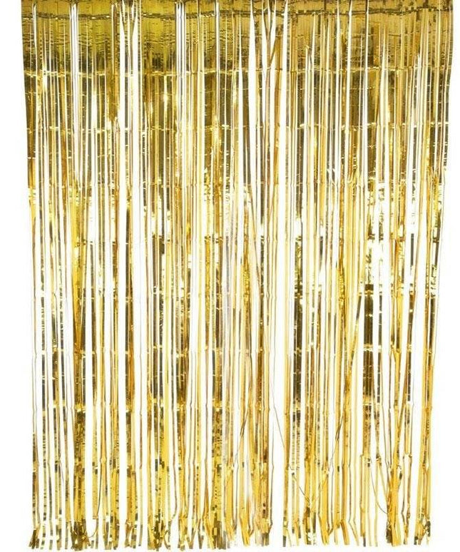 Dekorativna zlatna mat zavjesa od traka 100×200 cm