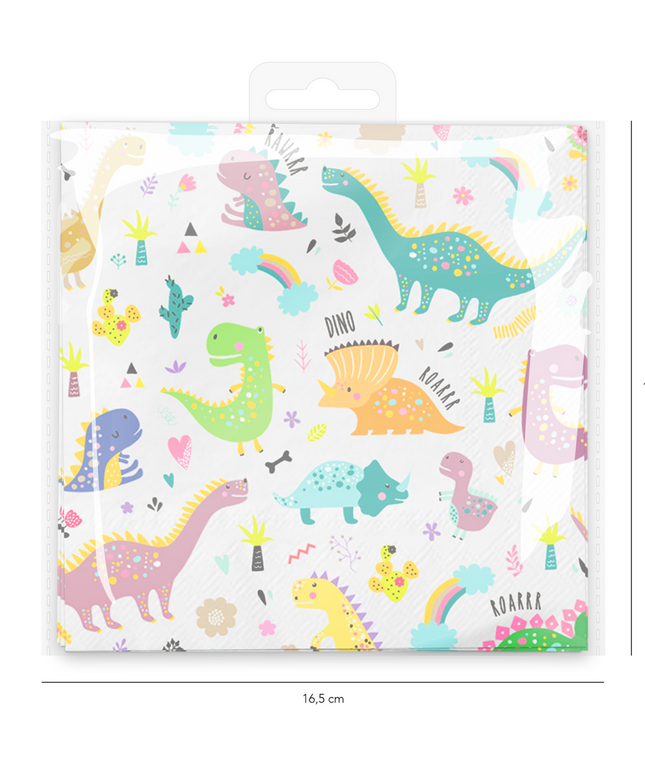 Papirnate salvete Funny Dinosaurs, 33x33 cm, 20 kom