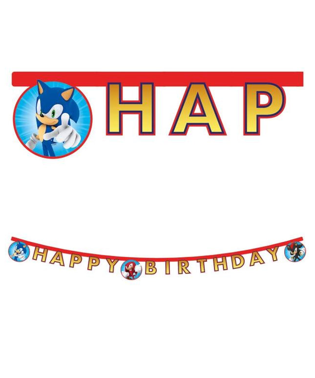 Sonic Happy Birthday banner 200 cm – rođendanska dekoracija