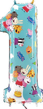 Folija balon broj 1 Peppa Pig - 66 cm