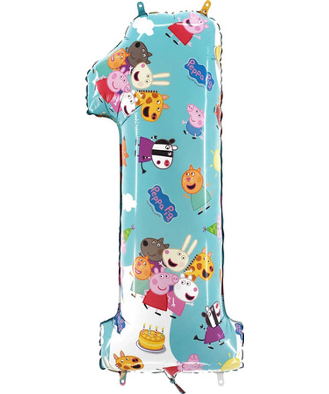 Folija balon broj 1 Peppa Pig - 66 cm