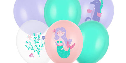 Lateks baloni "Morska sirena" 30 cm - 6 kom