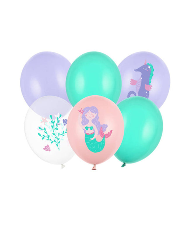 Lateks baloni "Morska sirena" 30 cm - 6 kom