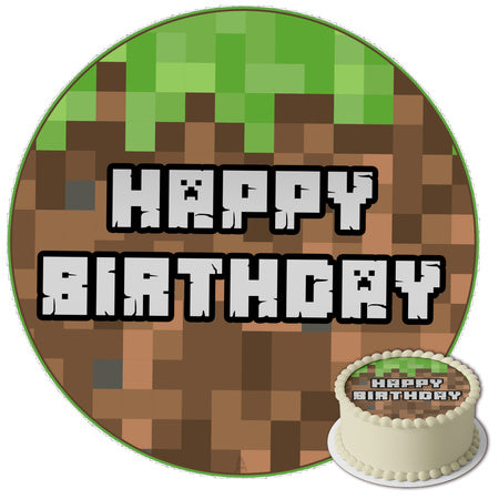 Topper za tortu okrugli Minecraft - 20 cm