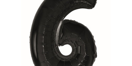 Crni folija balon broj 6, 92 cm – za punjenje helijem ili zrak