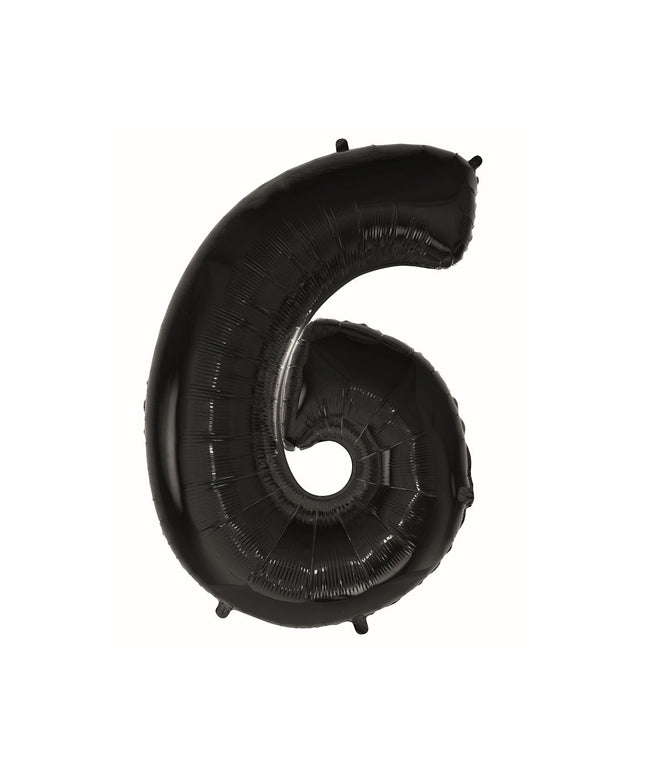 Crni folija balon broj 6, 92 cm – za punjenje helijem ili zrak