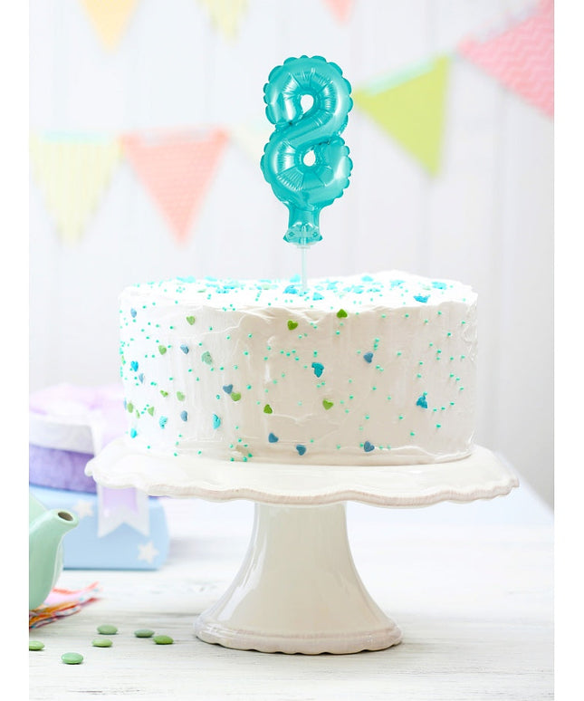 Balon na palčki za rojstni dan Številka 8 modra, 13cm - mojbalon