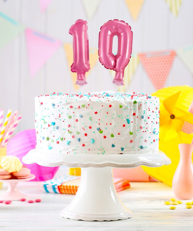 Balon na palčki za rojstni dan Številka 0 roza, 13cm - mojbalon