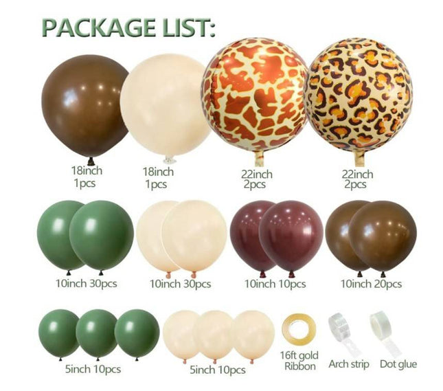 Balonska girlanda Safari 78 kom – životinjska tematika